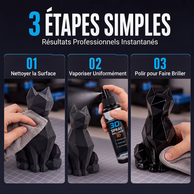Spray brillant pour modèles d'imprimante 3D, séchage rapide, réduit les lignes de couche, compatible avec PLA, PETG et ABS