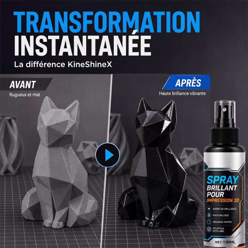 Spray brillant pour modèles d'imprimante 3D, séchage rapide, réduit les lignes de couche, compatible avec PLA, PETG et ABS