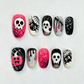 📢📢50% OFF !!⏰ 30 Pièces 🎃Kit de Faux Ongles À Coller Halloween