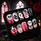 📢📢50% OFF !!⏰ 30 Pièces 🎃Kit de Faux Ongles À Coller Halloween