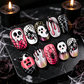 📢📢50% OFF !!⏰ 30 Pièces 🎃Kit de Faux Ongles À Coller Halloween