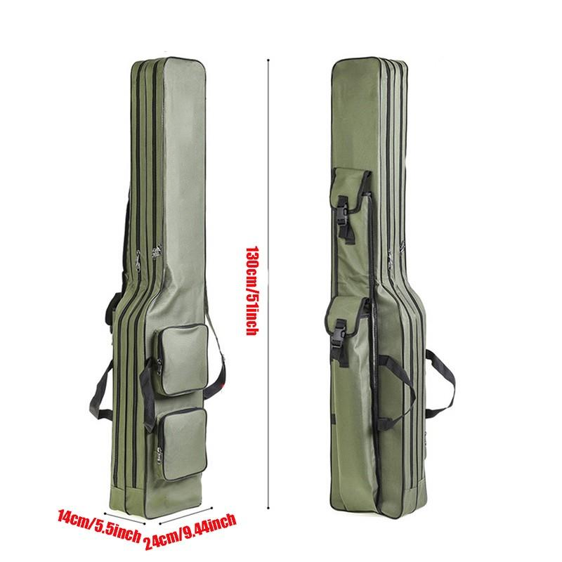 🎣 -50% ! 🧳 Sac à Cannes à Pêche Grande Capacité – Tissu Oxford 420D – 3 Couches – 1,3 m / 1,5 m – Bretelles Réglables – Vert Armée/Noir/Camouflage 🐟