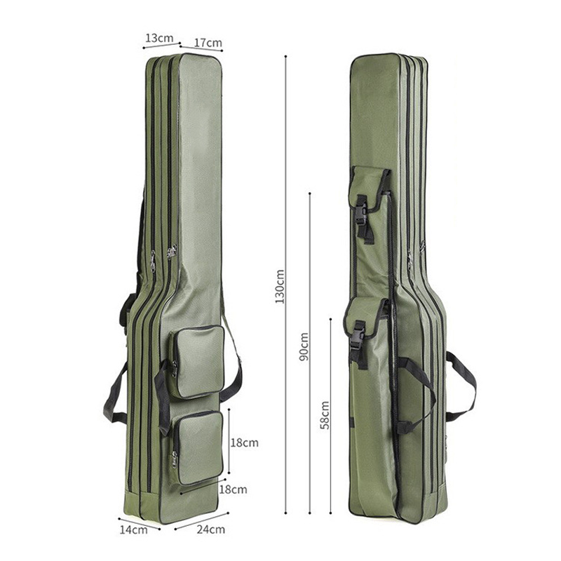 🎣 -50% ! 🧳 Sac à Cannes à Pêche Grande Capacité – Tissu Oxford 420D – 3 Couches – 1,3 m / 1,5 m – Bretelles Réglables – Vert Armée/Noir/Camouflage 🐟