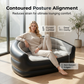 🔥 -50% ! 🛋️ Canapé Gonflable Double Portable – PVC – 138×87×71 cm – Surface Floquée Premium – Gris/Bleu – Confort Instantané Intérieur 🏠
