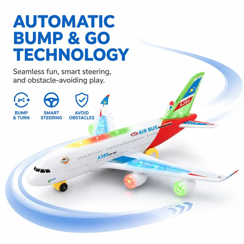 ✈️ 50% DE RÉDUCTION! 💡 Avion Modèle Électrique – Sons réalistes, lumières LED & contrôle facile – Parfait pour s'amuser en intérieur & extérieur ✨