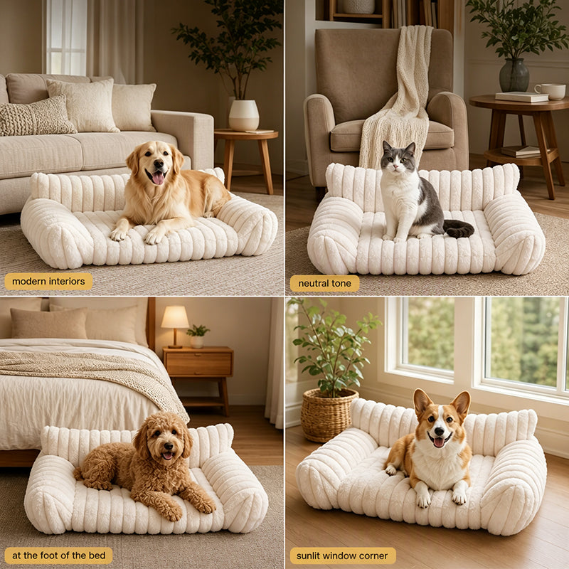 🐾 50% DE RÉDUCTION! 🛋️ Canapé‑Lit Douillet pour Animaux – Enveloppant, doux & décoratif – Confort et style pour votre compagnon ✨