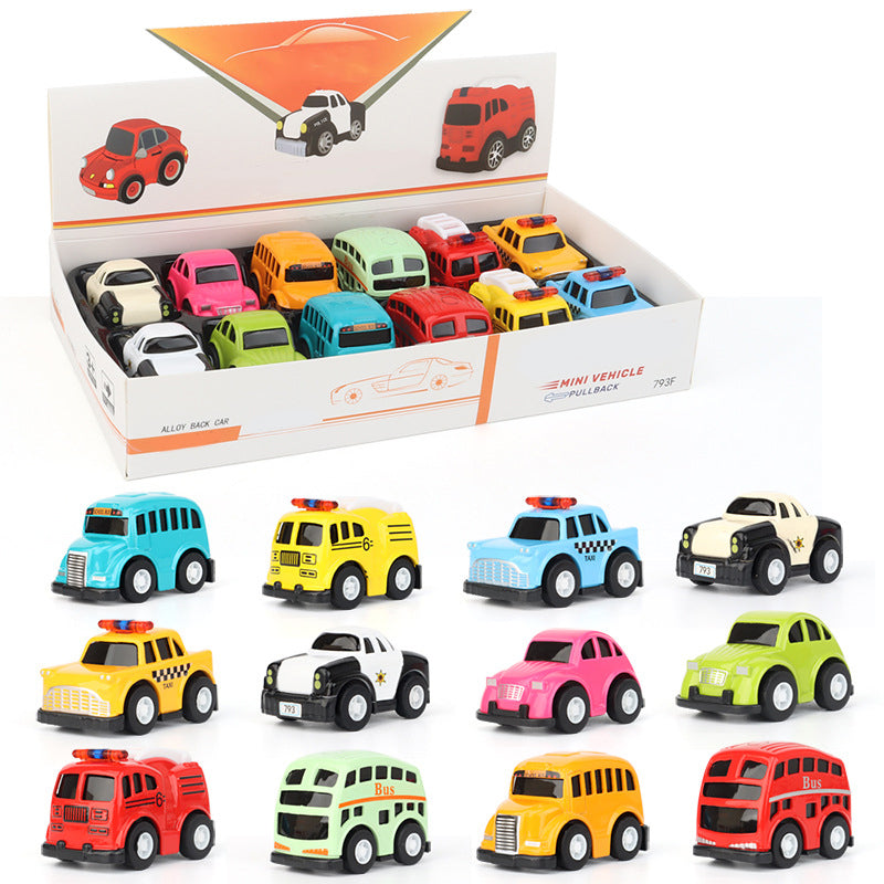 🚗 PROMO FLASH : 50% DE RÉDUCTION ! 🎁 Lot de 12 Mini Voitures Cartoon – Plastique Résistant – Véhicules à Friction pour Enfants de 3 Ans et Plus 🏎️