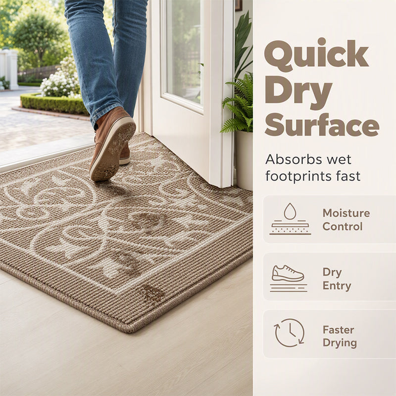 📢📢50% DE RÉDUCTION !! ⏰Tapis de Porte d'Entrée Antidérapant – Fibre Polypropylène & Fond TPR – Attrape-Poussière & Séchage Rapide for Entrées & Couloirs 🚪