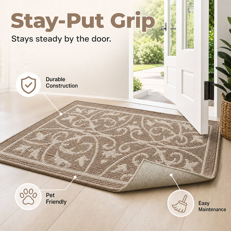 📢📢50% DE RÉDUCTION !! ⏰Tapis de Porte d'Entrée Antidérapant – Fibre Polypropylène & Fond TPR – Attrape-Poussière & Séchage Rapide for Entrées & Couloirs 🚪