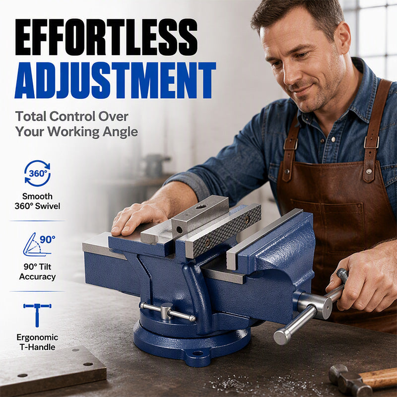 📢📢40% DE RÉDUCTION !! ⏰ Étau d'Atelier à Grande Ouverture – Fonte Nodulaire – Force de Serrage 80 kN & Pivotement 360° for Métallurgie & Usinage 🛠️