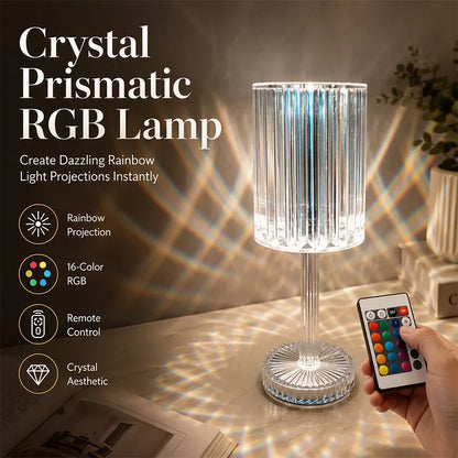 🌹✨ Lampe de table acrylique en forme de rose cristalline – veilleuse RGB tactile pour chambre à coucher et décoration romantique