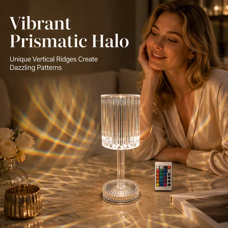 🌹✨ Lampe de table acrylique en forme de rose cristalline – veilleuse RGB tactile pour chambre à coucher et décoration romantique