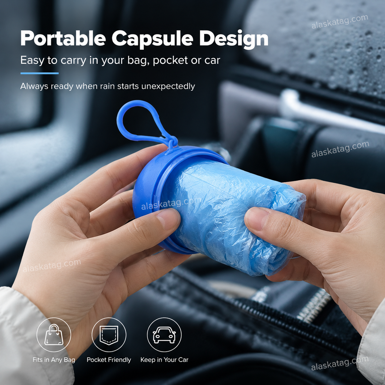 🌧️ -50% | Poncho de pluie jetable format poche – Protection légère contre les averses imprévues