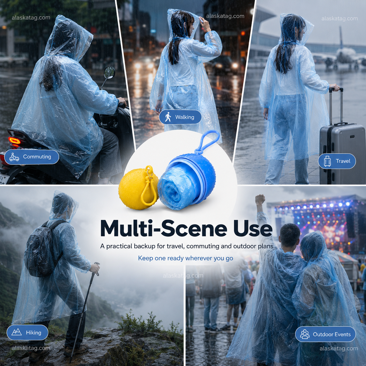 🌧️ -50% | Poncho de pluie jetable format poche – Protection légère contre les averses imprévues