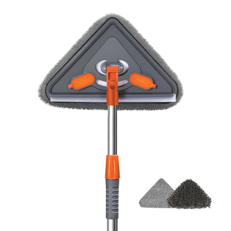 ✨ PROMO FLASH : 50% DE RÉDUCTION ! 💦 Balai Triangulaire avec Manche Télescopique – Chenille Haute Densité & Microfibre – Racloir Silicone Intégré – Nettoie Plafonds, Coins & Vitres Sans Traces 🧹