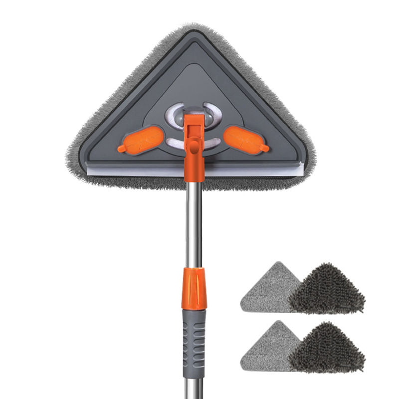 ✨ PROMO FLASH : 50% DE RÉDUCTION ! 💦 Balai Triangulaire avec Manche Télescopique – Chenille Haute Densité & Microfibre – Racloir Silicone Intégré – Nettoie Plafonds, Coins & Vitres Sans Traces 🧹