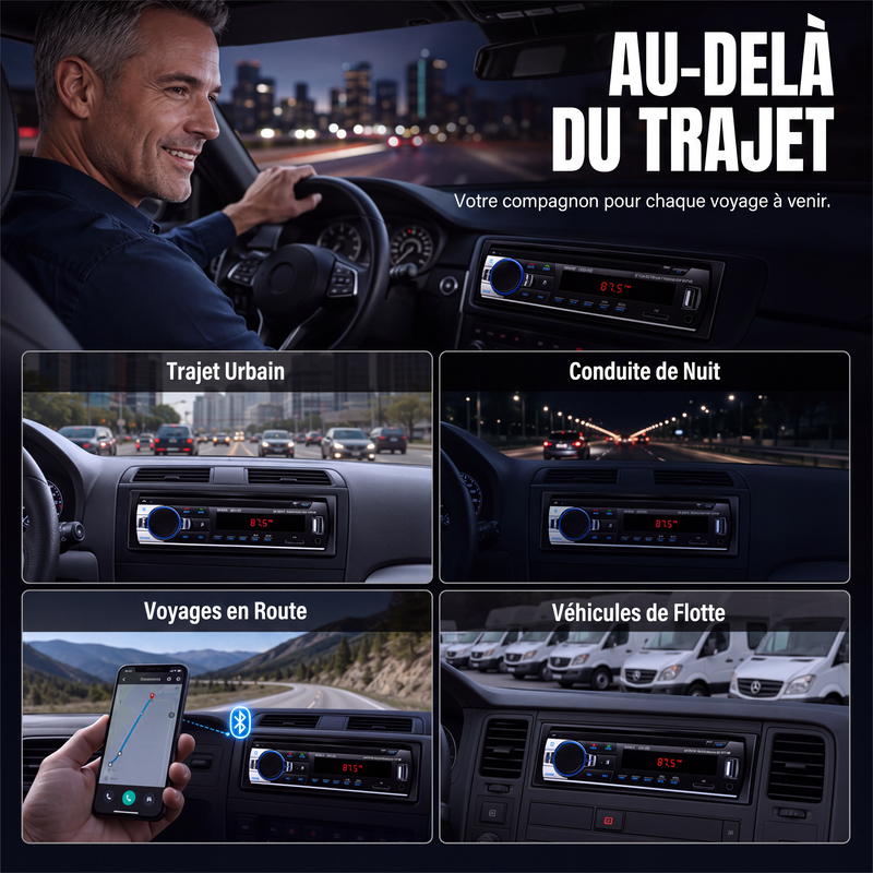 🎵🚗 Autoradio Bluetooth 5.0 – Double USB, son haute qualité, appels mains libres, votre musique et vos conversations en toute clarté, pour une conduite plus sûre et plus agréable 📻✨