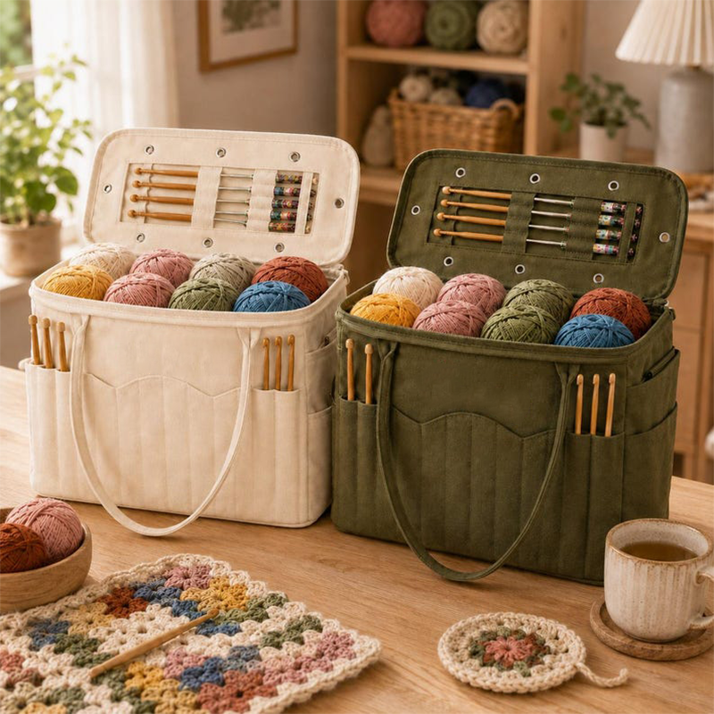 🧵 50% DE RÉDUCTION! 🧶 Sac de rangement couture – Compartiments pour aiguilles & poches intérieures ✨