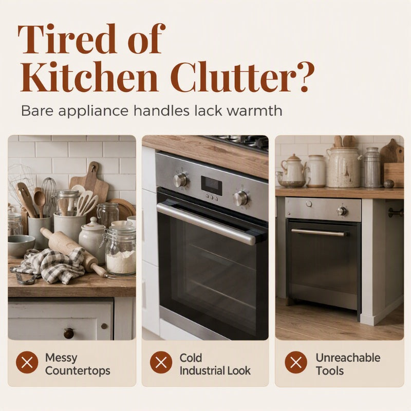🍳 PROMO LIMITÉE 50% DE RÉDUCTION ! ⚡ Rideau de Four avec Poches de Rangement – Décoratif, Pratique, Résistant ✨
