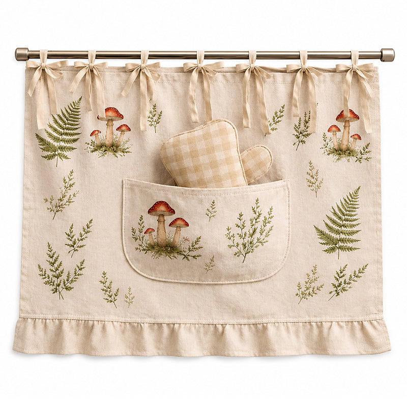 🍳 PROMO LIMITÉE 50% DE RÉDUCTION ! ⚡ Rideau de Four avec Poches de Rangement – Décoratif, Pratique, Résistant ✨