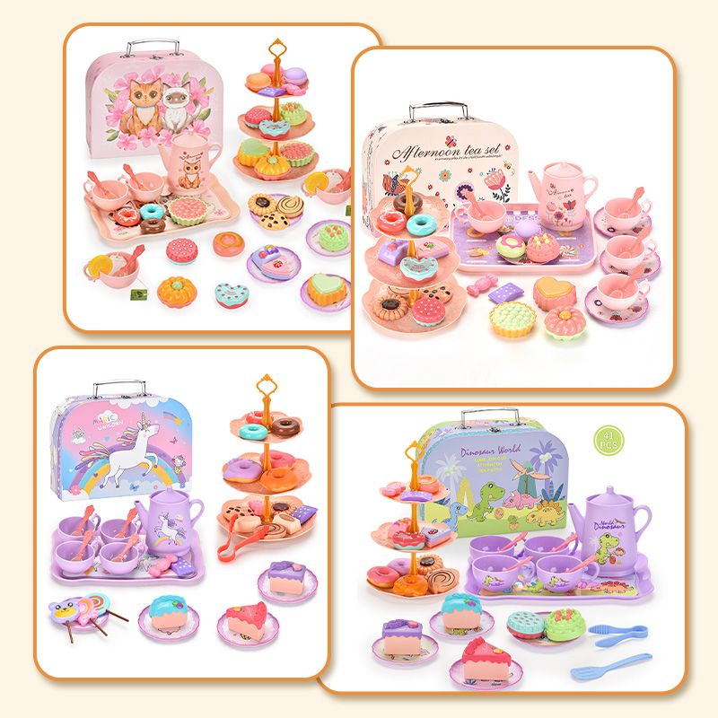 🍵🦄 Set de théière jouet pour enfant – 17 pièces, portable, jeu d’imagination, une dînette complète pour organiser des goûters magiques et développer la créativité des petits 🎀✨