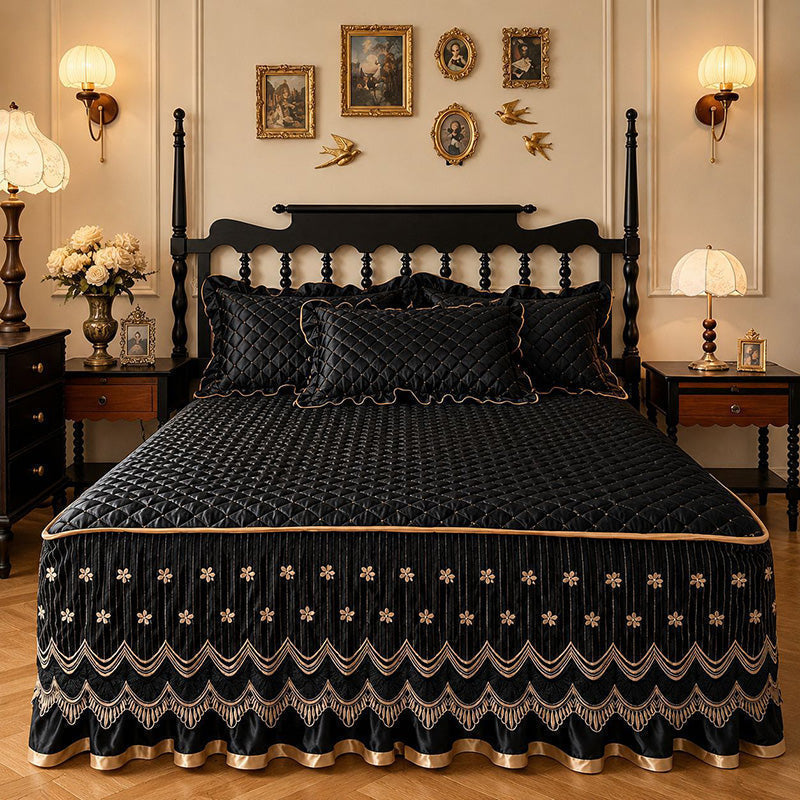 🛏️✨ Cache-sommier matelassé respirant – Tombée 45 cm, sangles élastiques, dissimulez l’espace sous le lit et donnez à votre chambre un fini net et élégant, en 5 couleurs 🎨💛