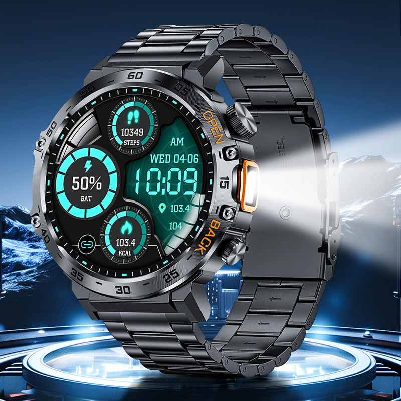 ⌚ PROMO FLASH : 50% DE RÉDUCTION ! Montre Connectée Multifonction Outdoor – LED Intégrée & Appel Bluetooth HD – Silicone & Alliage for Sport & Fitness 🏔️