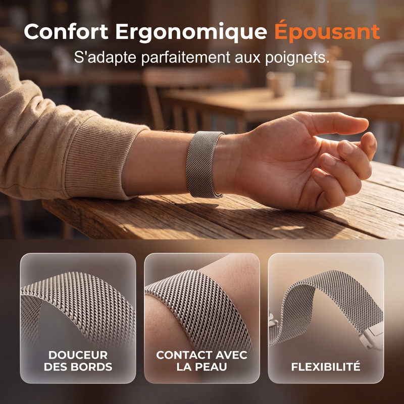⌚ PROMO LIMITÉE 50% DE RÉDUCTION ! ✨ Bracelet de montre en maille d’acier inoxydable – Respirant, Sécurisé, Style Moderne ✨