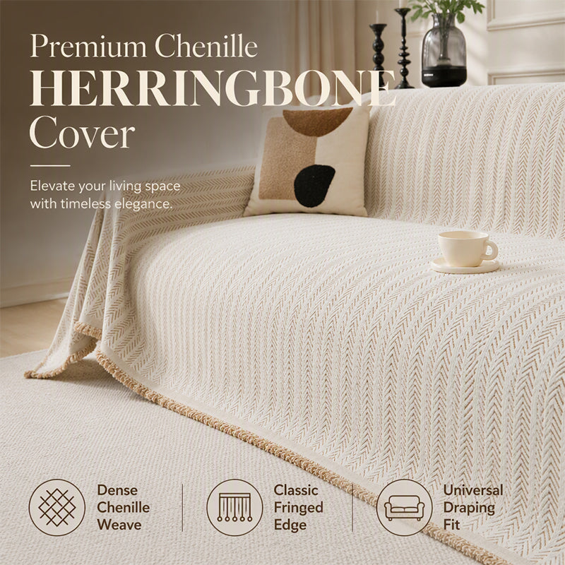 📢📢40% DE RÉDUCTION !! ⏰Housse de Canapé Premium en Chenille Motif Chevron