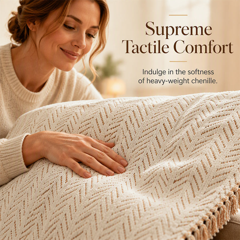 📢📢40% DE RÉDUCTION !! ⏰Housse de Canapé Premium en Chenille Motif Chevron