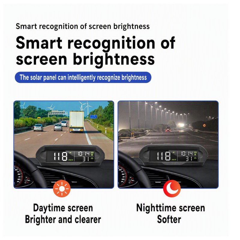 📢📢40 % DE RÉDUCTION !! ⏰HUD Solaire GPS pour Voiture – Double Charge & Détection de Vibration for Vitesse et Heure en Affichage Clair 🚗✨