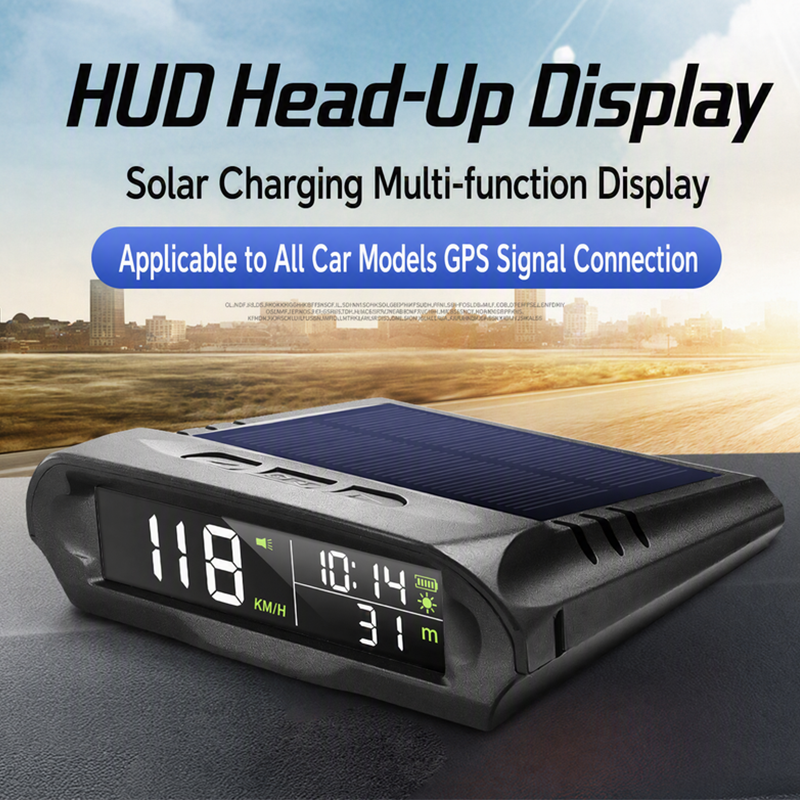 📢📢40 % DE RÉDUCTION !! ⏰HUD Solaire GPS pour Voiture – Double Charge & Détection de Vibration for Vitesse et Heure en Affichage Clair 🚗✨