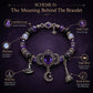 🏷️ PROMO –50 % ⏳ Bracelet Halloween – Perles en strass, charmes sorcière  – Thème violet élégant – Bande élastique durable – Taille ajustable – Idéal pour fêtes et tenues gothiques 🎃🔮✨