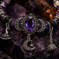 🏷️ PROMO –50 % ⏳ Bracelet Halloween – Perles en strass, charmes sorcière  – Thème violet élégant – Bande élastique durable – Taille ajustable – Idéal pour fêtes et tenues gothiques 🎃🔮✨