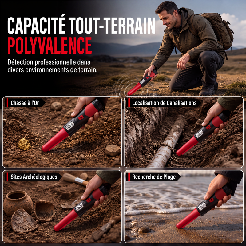 Détecteur de métaux portable de type pointeur