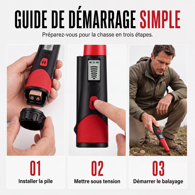 Détecteur de métaux portable de type pointeur