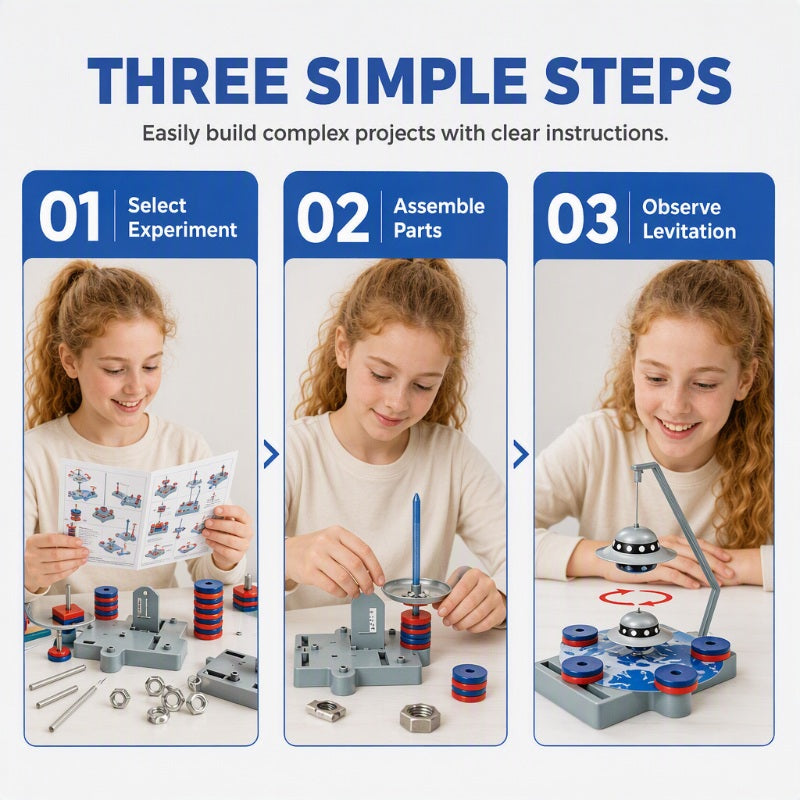 🧲🎓 Kit d’expériences scientifiques magnétiques 12-en-1 – Train Maglev, physique, apprentissage ludique, le coffret parfait pour éveiller la curiosité des enfants et découvrir la magie des aimants 🌟🧒