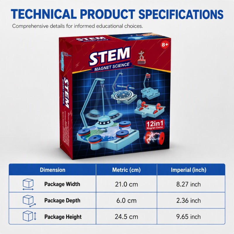 🧲🎓 Kit d’expériences scientifiques magnétiques 12-en-1 – Train Maglev, physique, apprentissage ludique, le coffret parfait pour éveiller la curiosité des enfants et découvrir la magie des aimants 🌟🧒