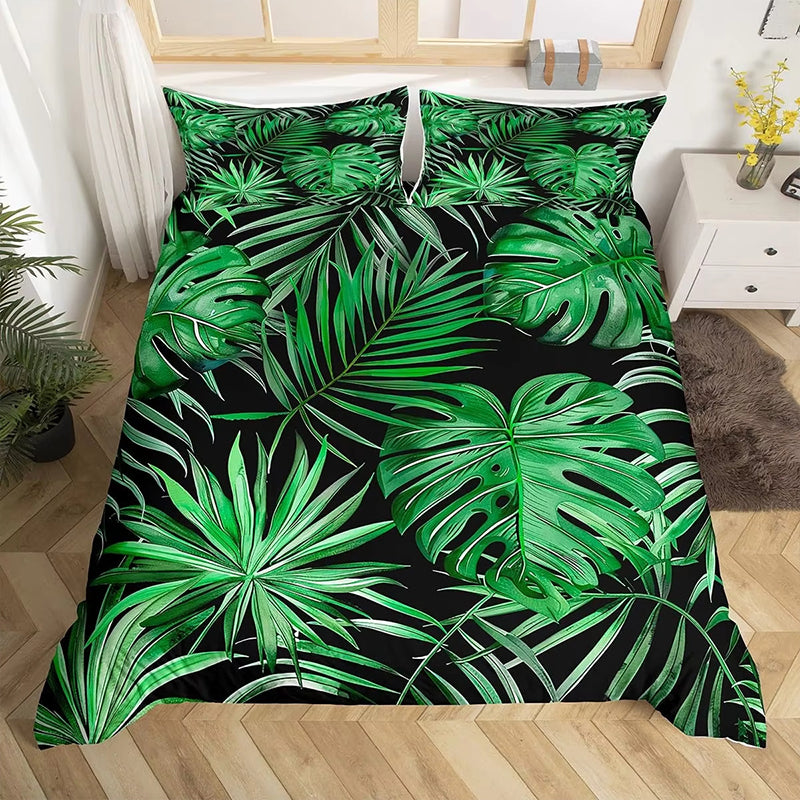 📢📢50% DE RÉDUCTION !! ⏰Parure de Lit Motif Feuilles de Palmier Tropical