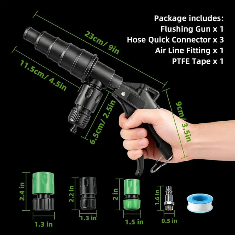 💨🔧 Pistolet de rinçage pneumatique pour radiateur – Nettoyage en profondeur, élimine rouille et dépôts, l’outil pro pour un circuit de refroidissement propre et efficace, à l’atelier ou au garage 🚗💦
