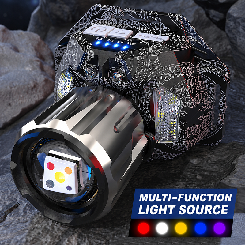 🔦 PROMO FLASH : 50% DE RÉDUCTION ! Lampe Frontale LED 5 Couleurs Rechargeable – Capteur de Mouvement & Modes Pêche/UV for Mains Libres ✨
