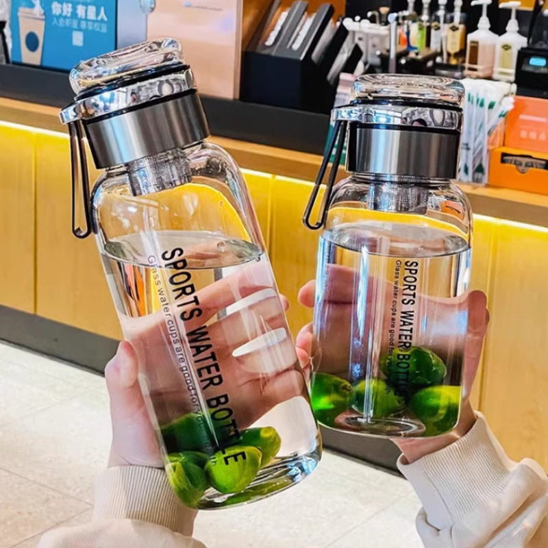 💧 PROMO FLASH : 50% DE RÉDUCTION ! Bouteille en Verre 750/1000 ml – Filtre à Thé Inox & Housse Isolante Anti-Fuite for Hydratation Nomade 🍵✨
