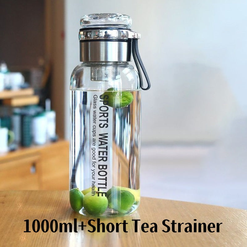 💧 PROMO FLASH : 50% DE RÉDUCTION ! Bouteille en Verre 750/1000 ml – Filtre à Thé Inox & Housse Isolante Anti-Fuite for Hydratation Nomade 🍵✨