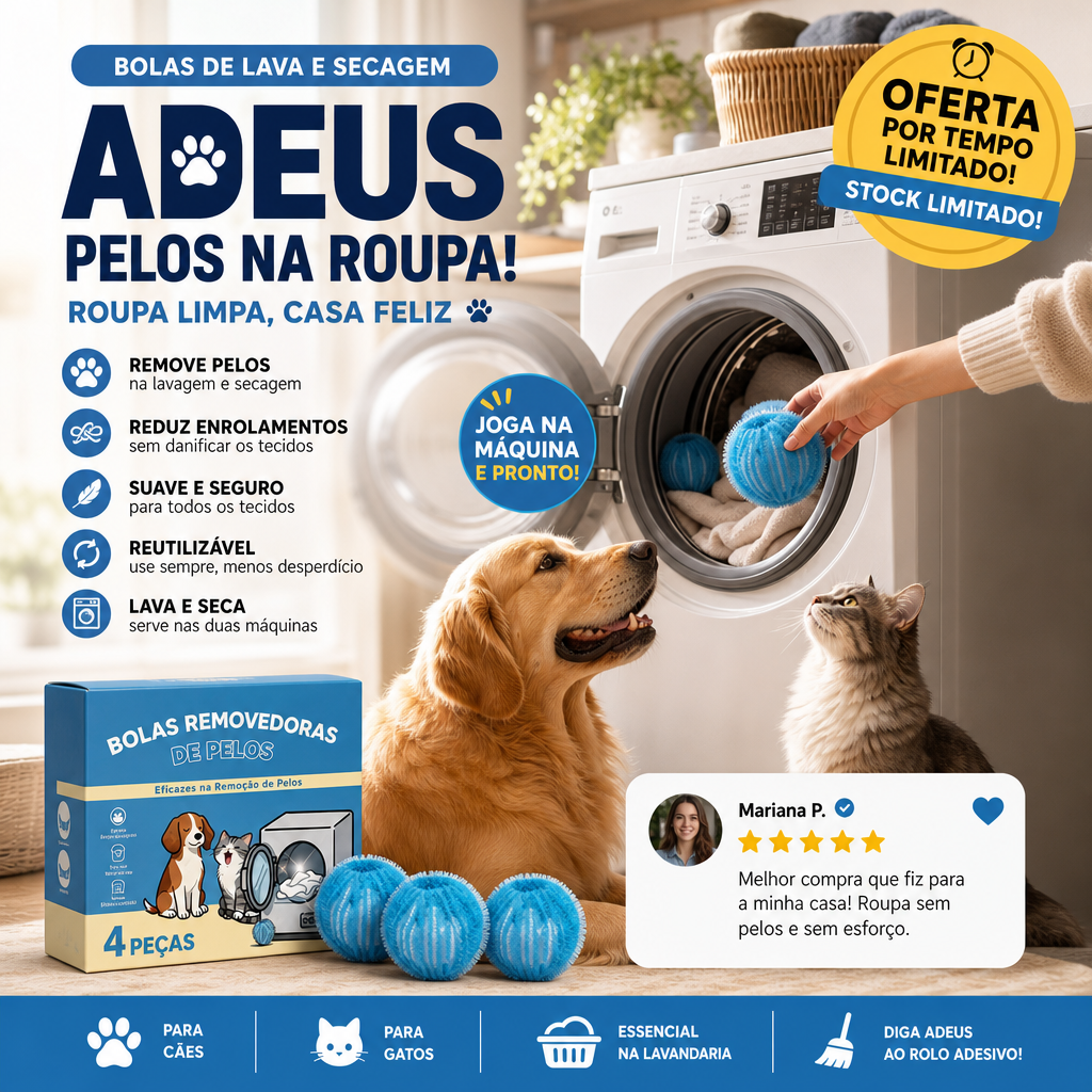 🔥Desconto de 50% no último dia!🔥Bolas de lavagem reutilizáveis para remover pêlos de animais de estimação