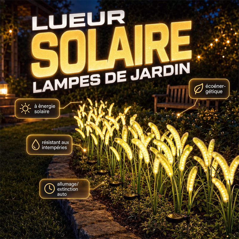Lumières de jardin décoratives solaires en forme de queue de renard