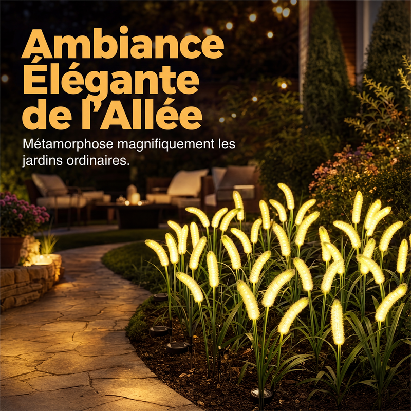 Lumières de jardin décoratives solaires en forme de queue de renard