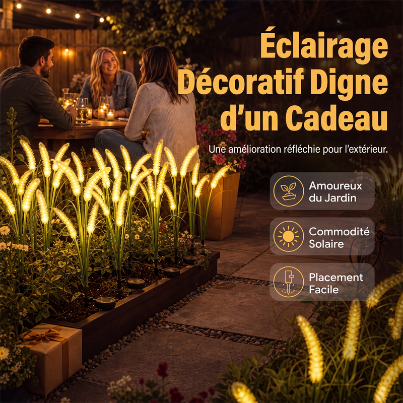 Lumières de jardin décoratives solaires en forme de queue de renard