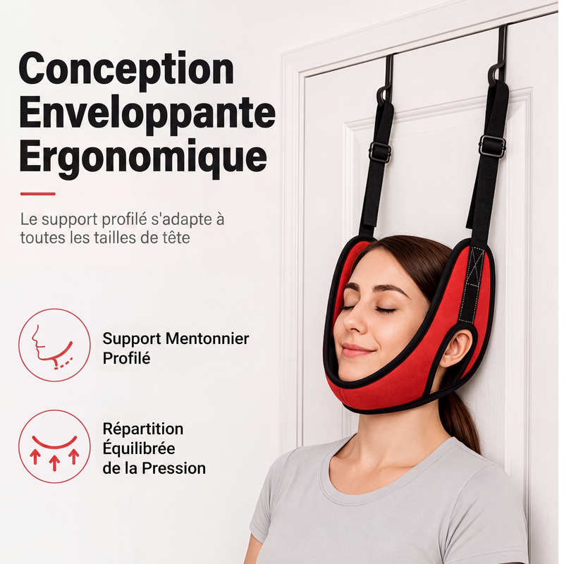 🧘 PROMO 55% DE RÉDUCTION ! ✨ Dispositif de traction cervicale sur porte – Installation Rapide, Brides Réglables, Coussinet Doux ✨