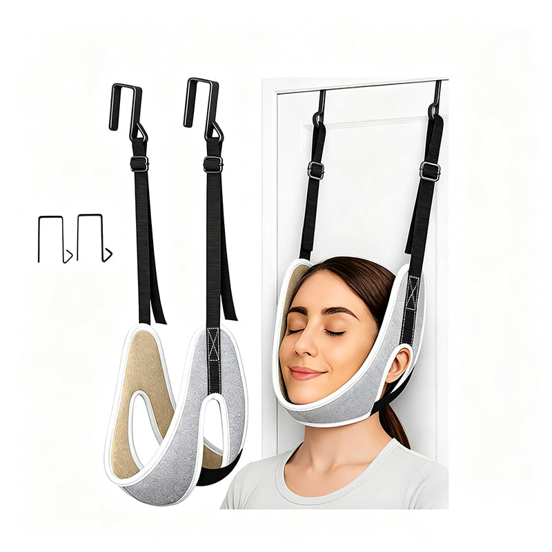 🧘 PROMO 55% DE RÉDUCTION ! ✨ Dispositif de traction cervicale sur porte – Installation Rapide, Brides Réglables, Coussinet Doux ✨