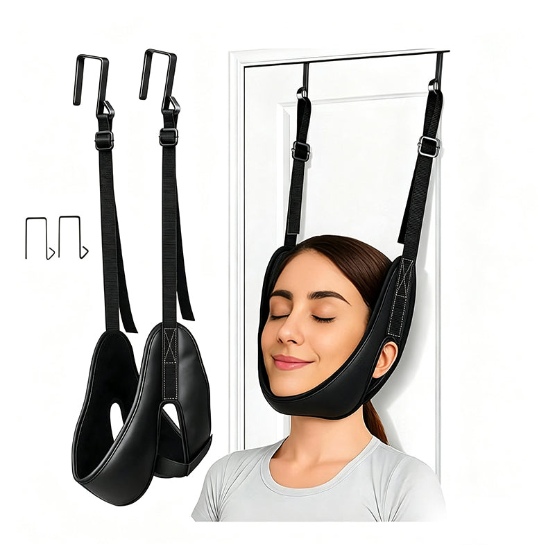 🧘 PROMO 55% DE RÉDUCTION ! ✨ Dispositif de traction cervicale sur porte – Installation Rapide, Brides Réglables, Coussinet Doux ✨